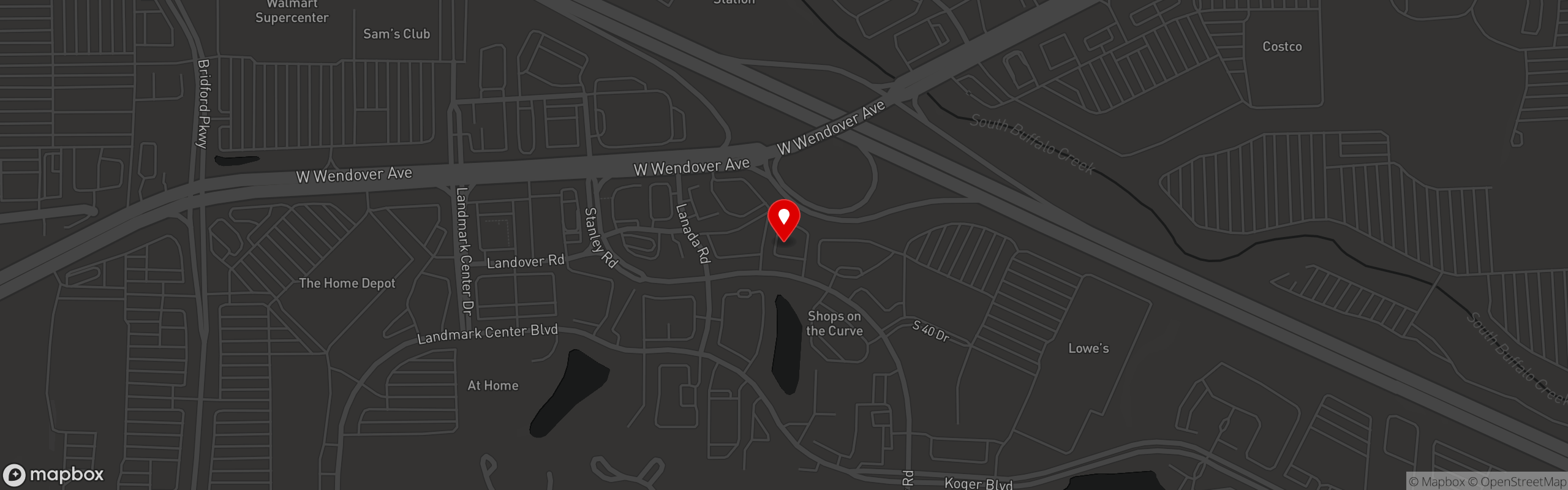 Street map pinning Kabuto Steakhouse Greensboro in Kabuto Japanese Steakhouse and Sushi Bar