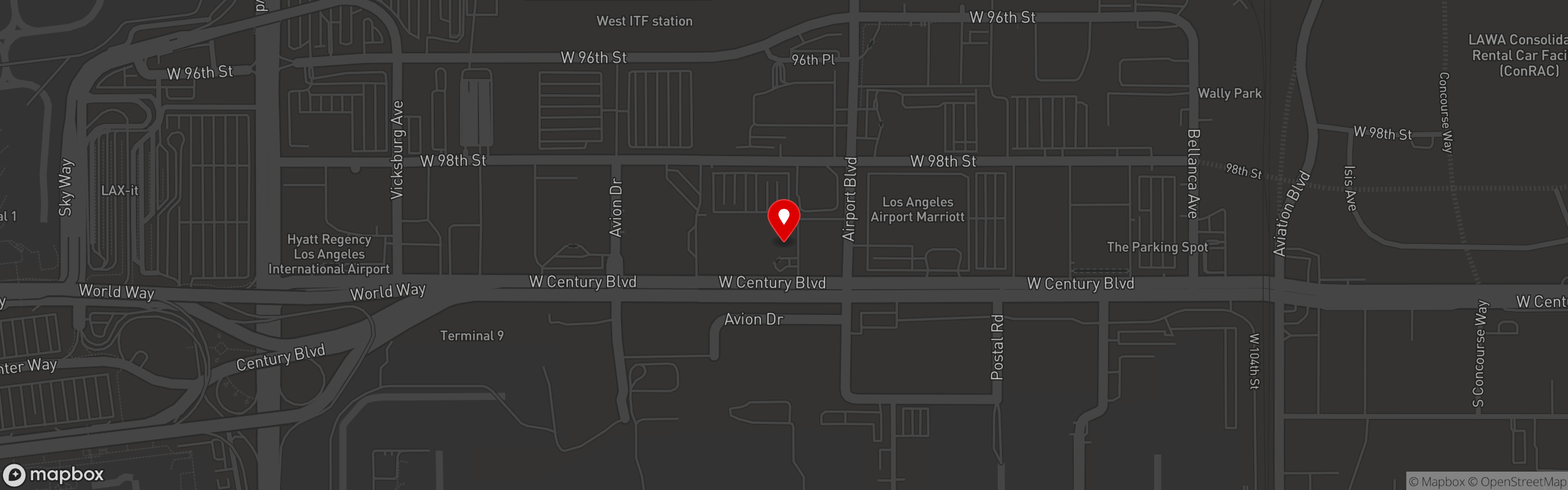 Street map pinning zpizza in Westchester - Tap Room