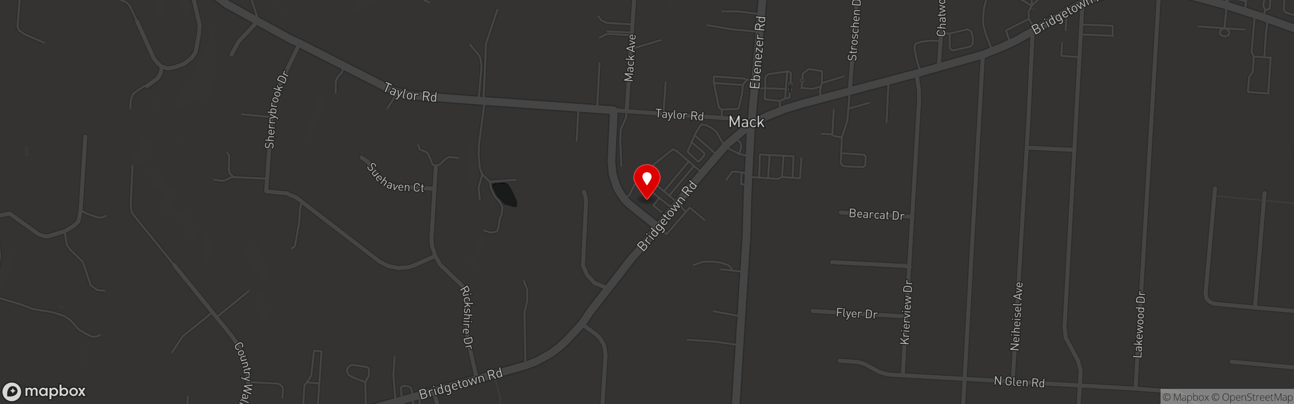 Street map pinning Strong's Pizza in Strong's Pizza - Westside