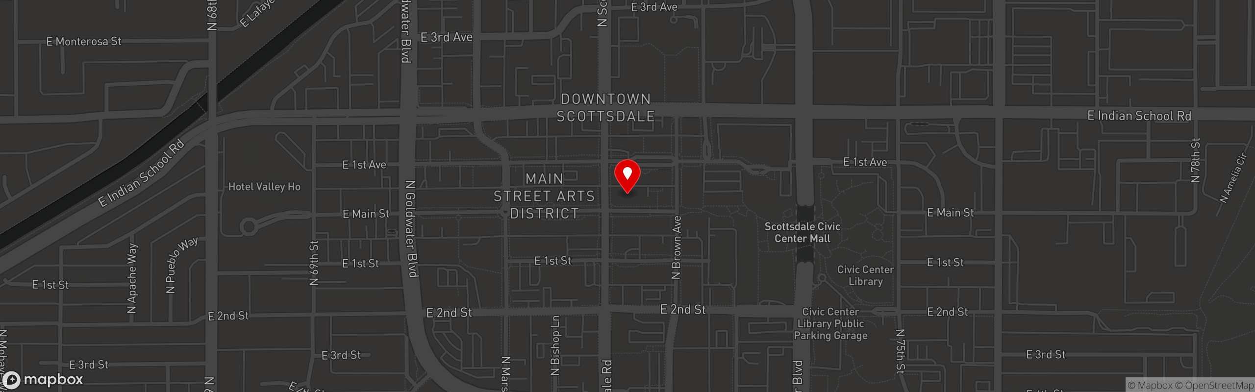 Street map pinning Belle's Nashville Kitchen in Old Town Scottsdale