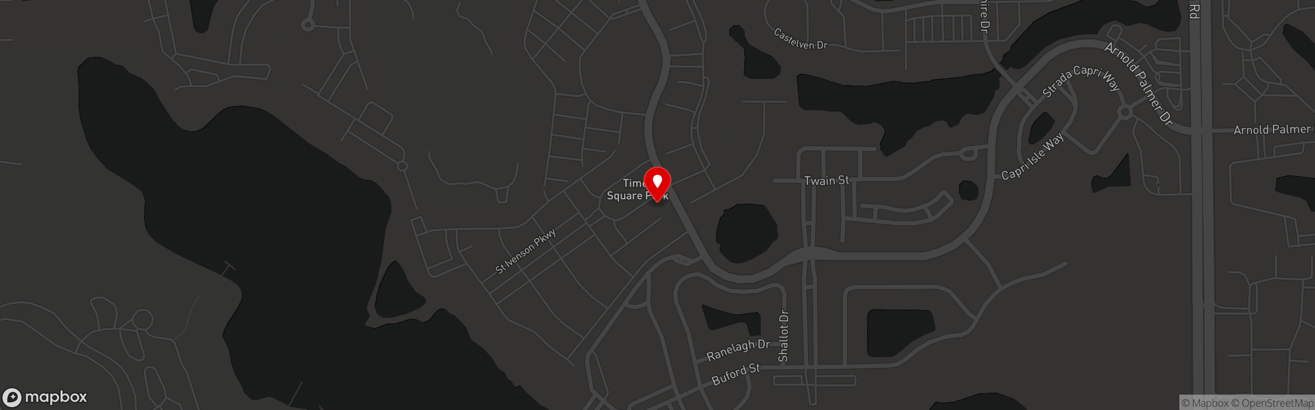 Street map pinning Teak Neighborhood Grill in Orlando