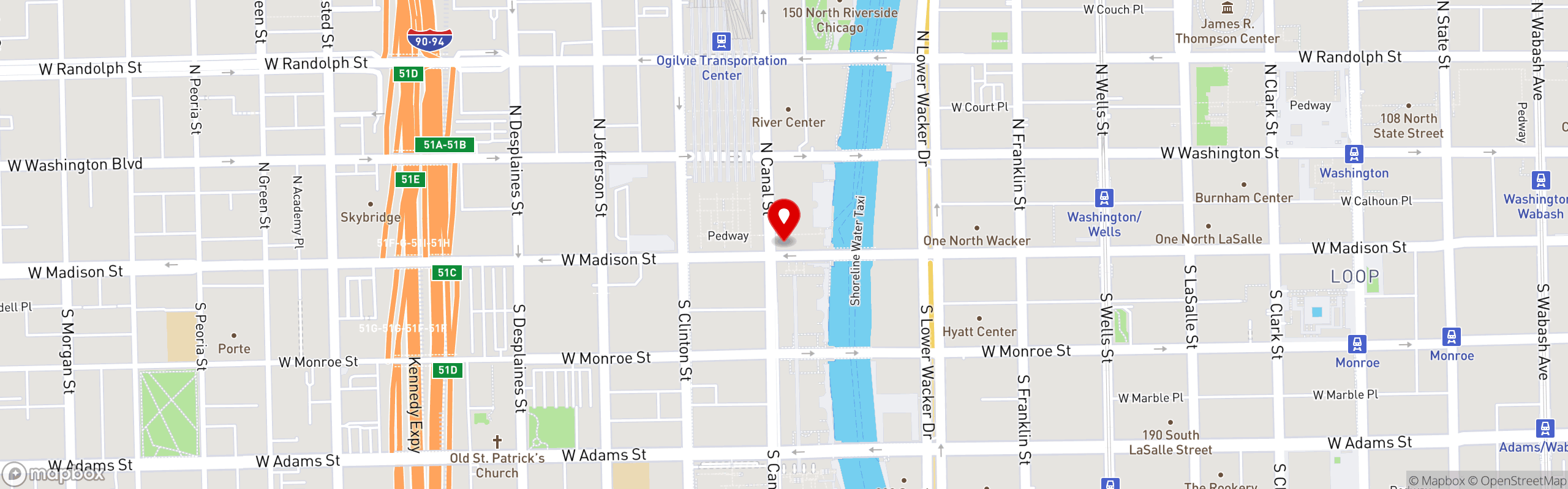Street map pinning Habanero Baja Grill in Habanero Baja Grill - Merchandize Mart