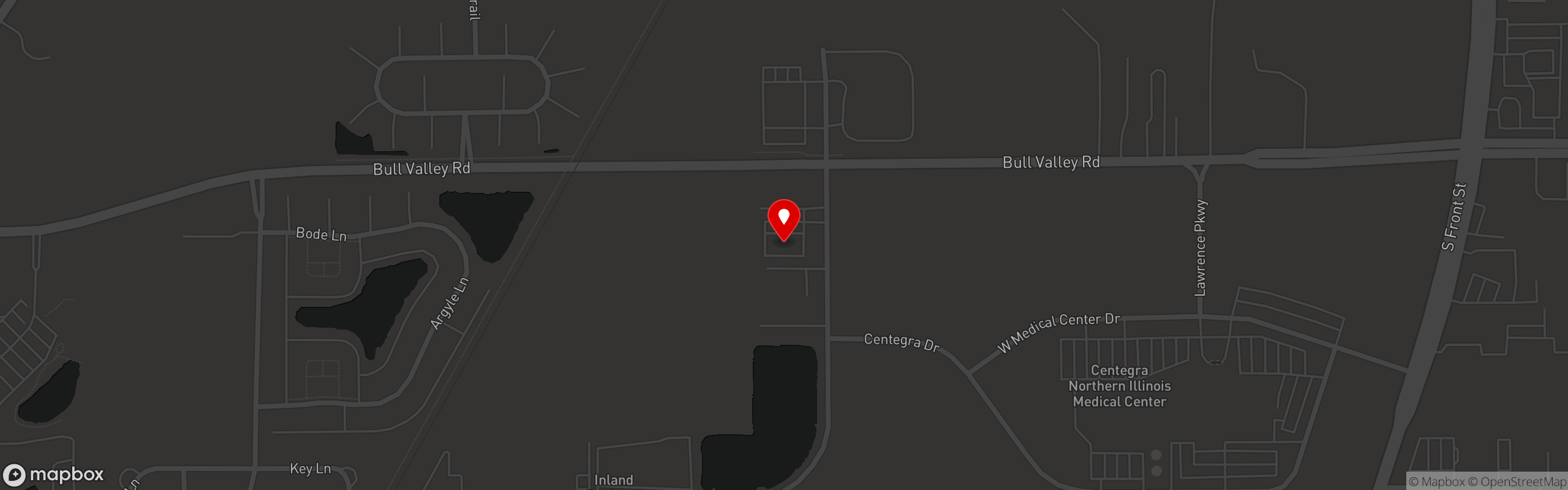 Street map pinning Salerno's in Salerno's Pizzeria & R. Bar - McHenry