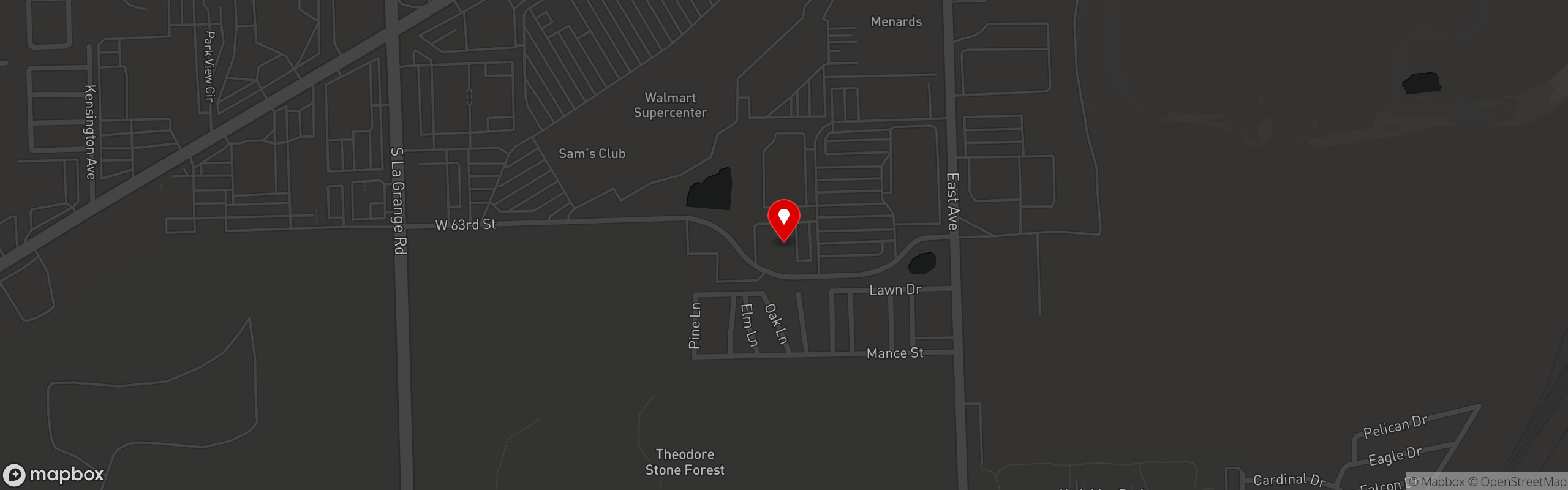Street map pinning Salerno's in Salerno's Pizzeria & Sports Bar - Hodgkins