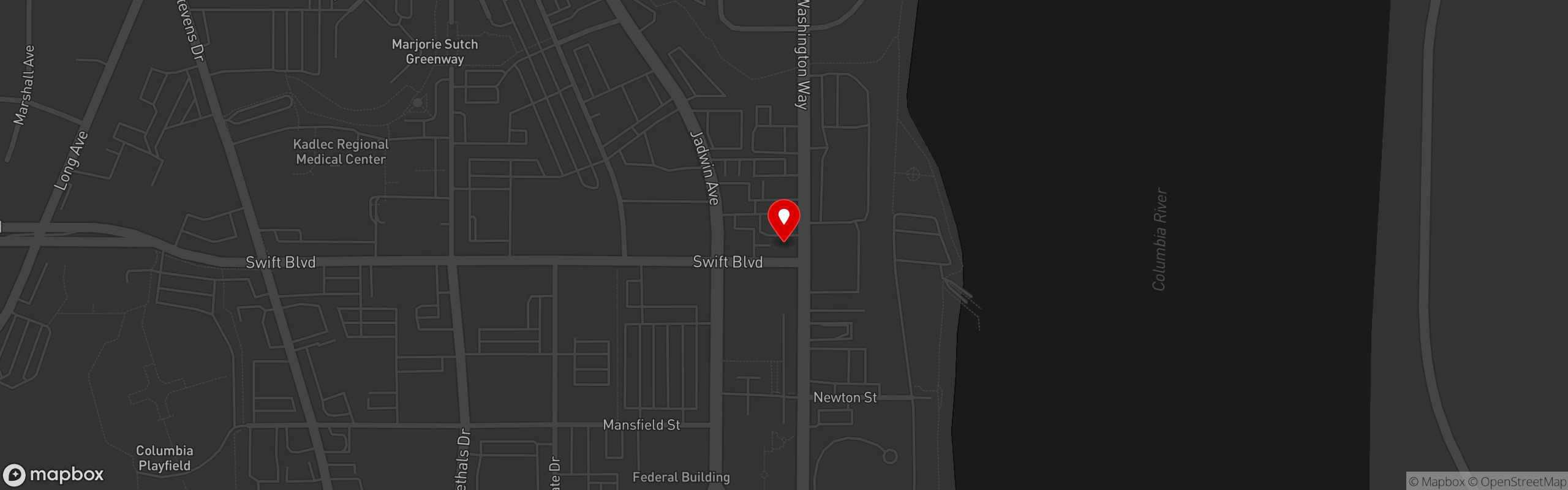 Street map pinning Hyde Tap and Lounge in Richland