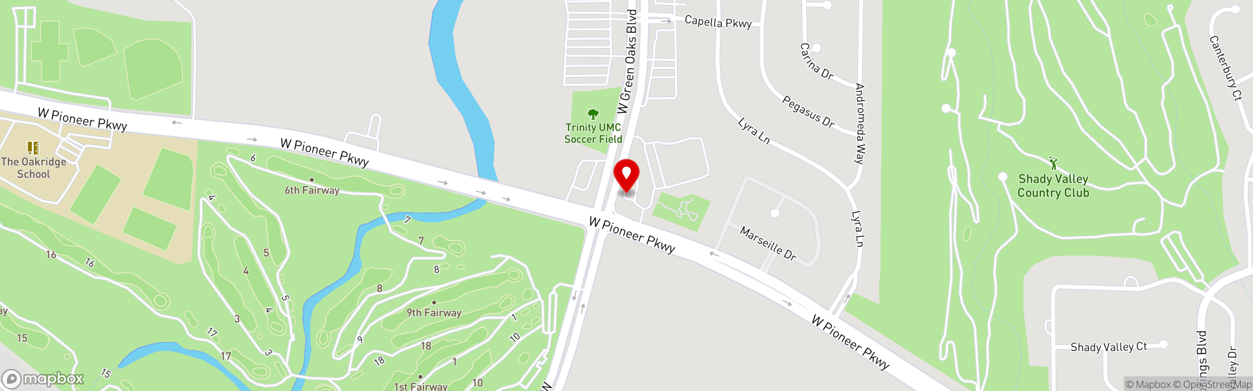 Street map pinning Salsa Roja Grill in Salsa Roja Grill - Arlington