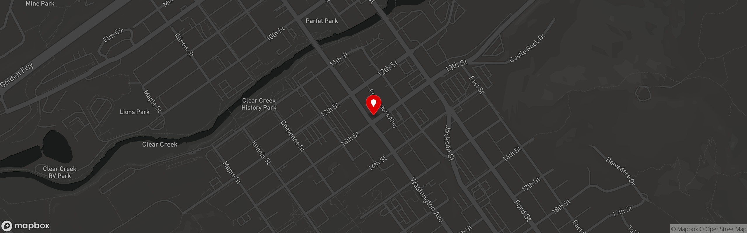 Street map pinning Indulge Bistro & Wine Bar in Golden