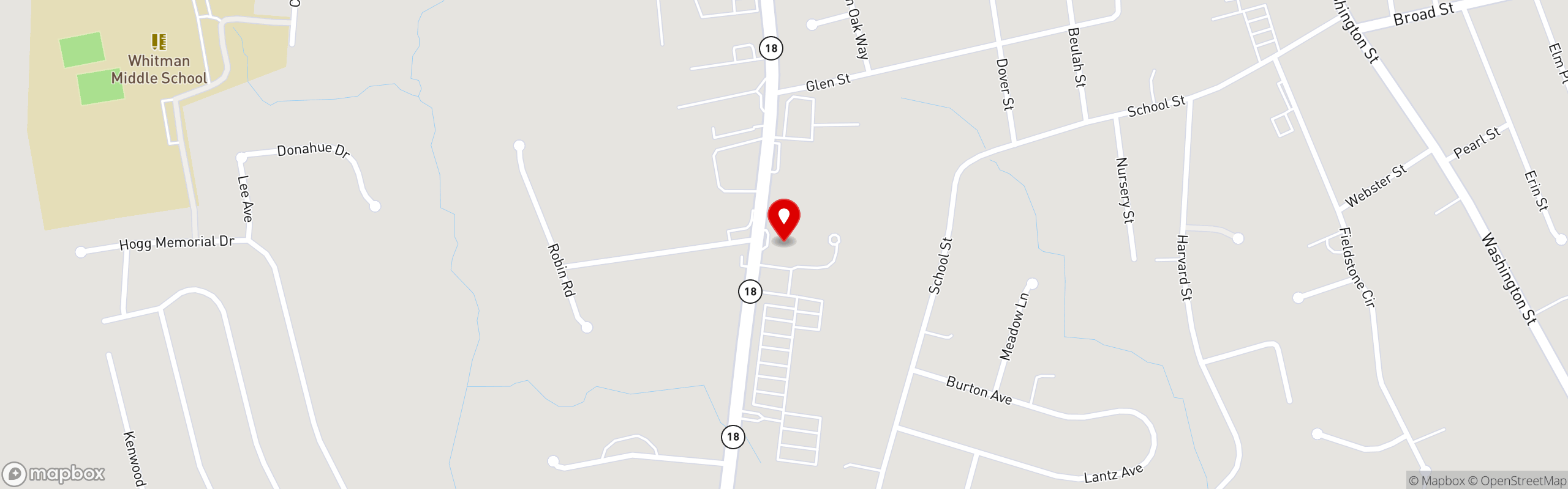 Street map pinning Nellie Rose in The Farm House (Whitman)