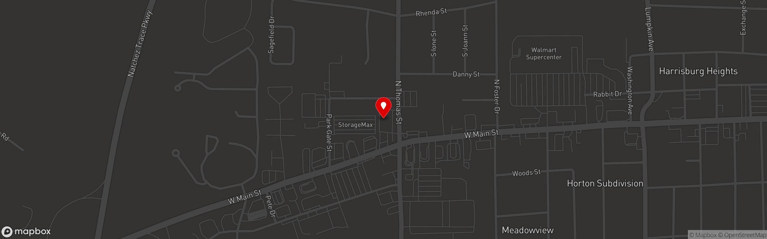 Street map pinning El Pollo Dorado in El Pollo Dorado - Tupelo
