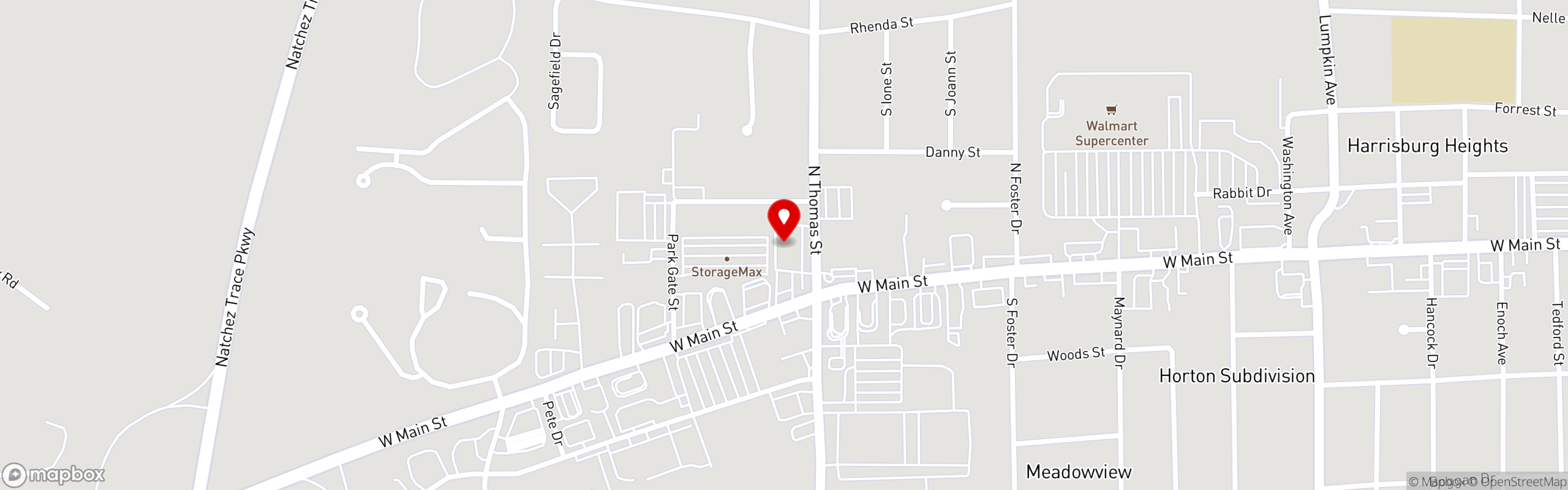 Street map pinning El Pollo Dorado in El Pollo Dorado - Tupelo
