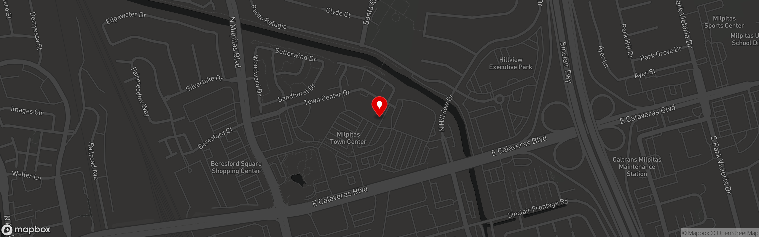 Street map pinning Giorgio's Italian Food and Pizzeria in Milpitas