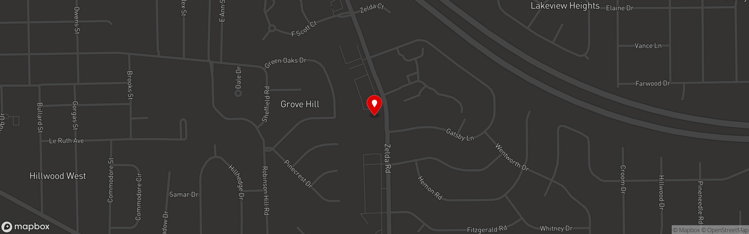 Street map pinning La Zona Rosa in Montgomery, AL