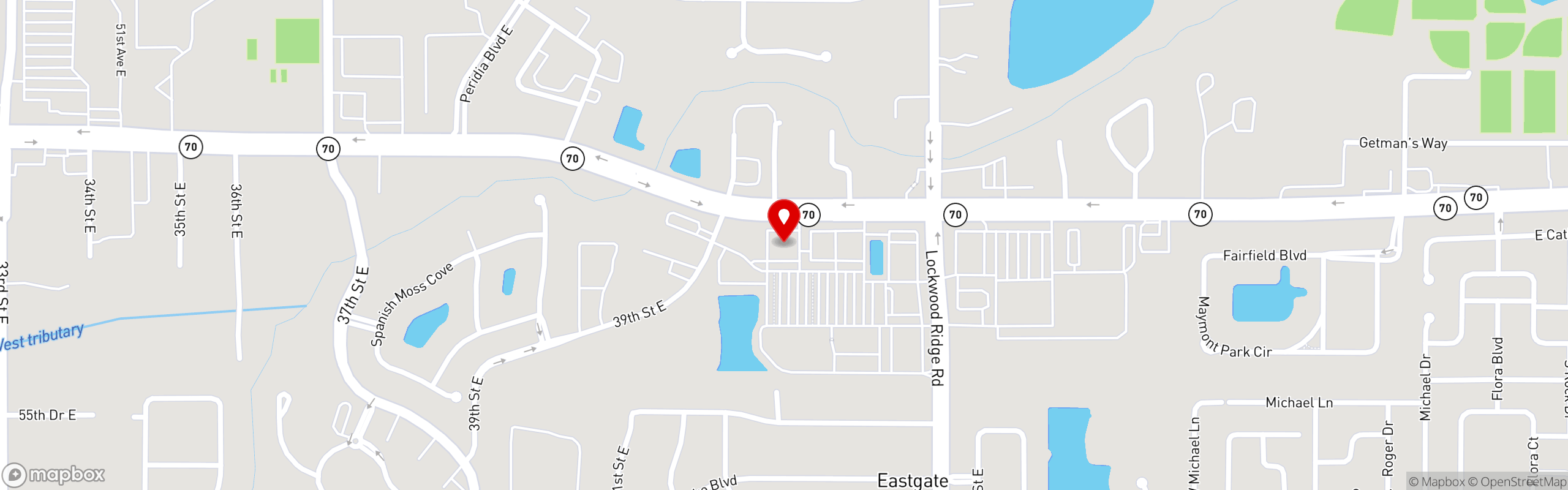 Street map pinning Poppo's Taqueria in Lockwood Commons