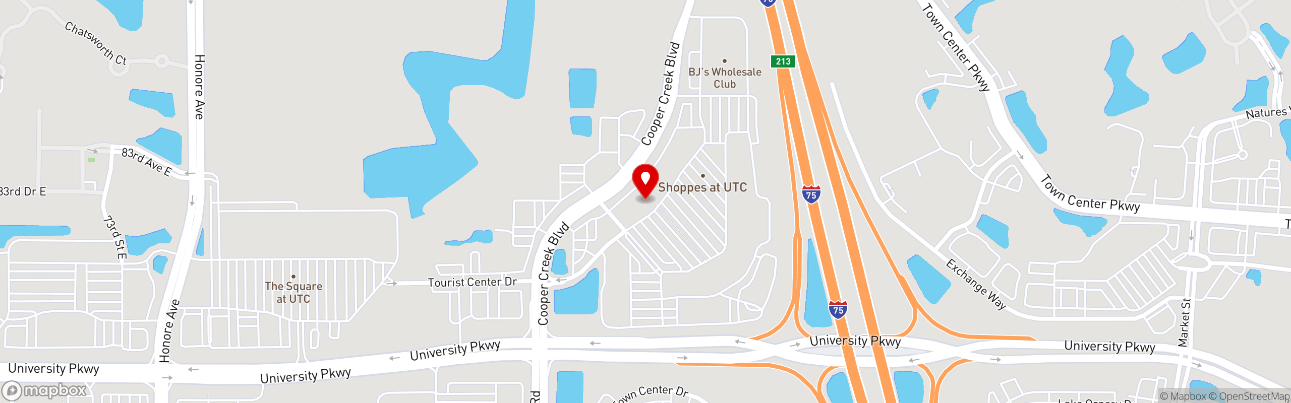 Street map pinning Poppo's Taqueria in University Town Center (UTC)