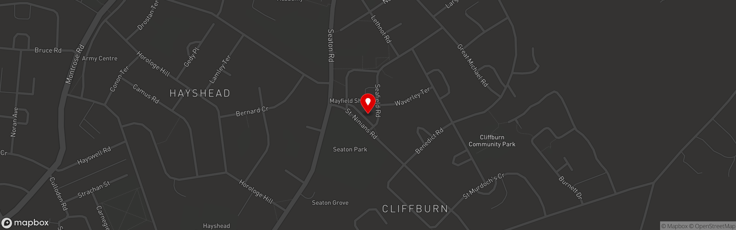 Street map showing the location of The Steeple Fish & Chips Arbroath in The Steeple Fish & Chips
