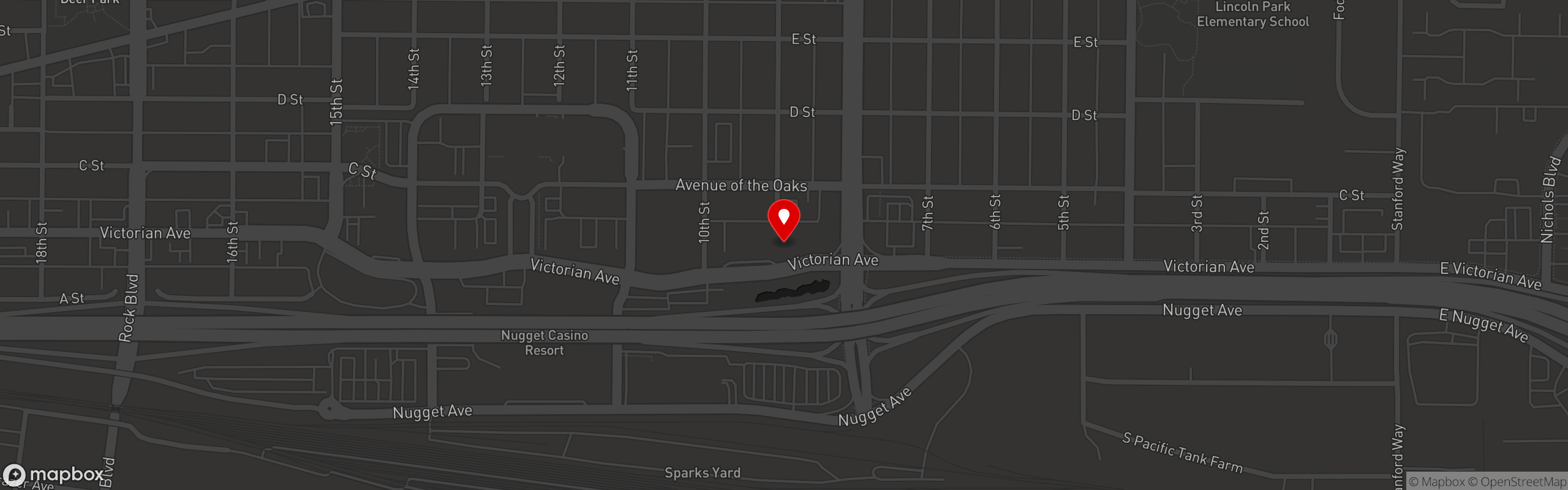 Street map pinning Great Basin Brewing Company in Sparks
