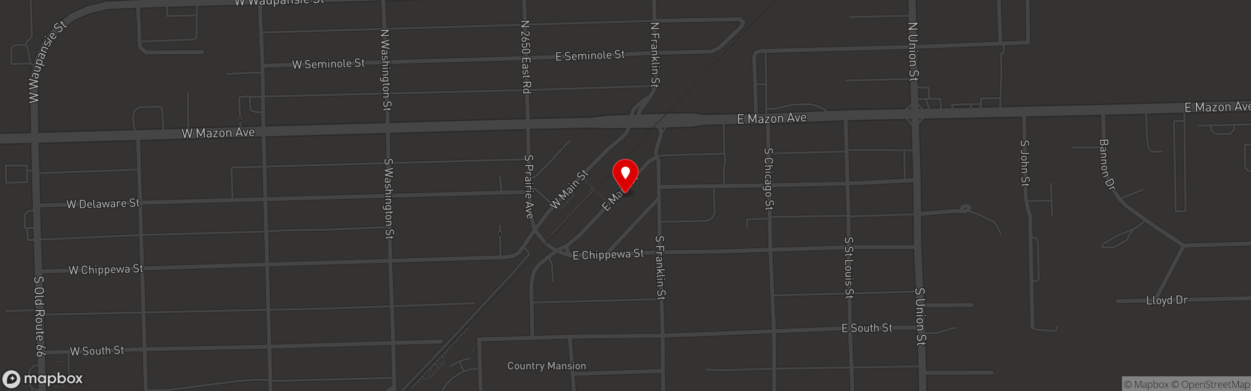 Street map pinning Station 343 in 343 Firehouse Grill