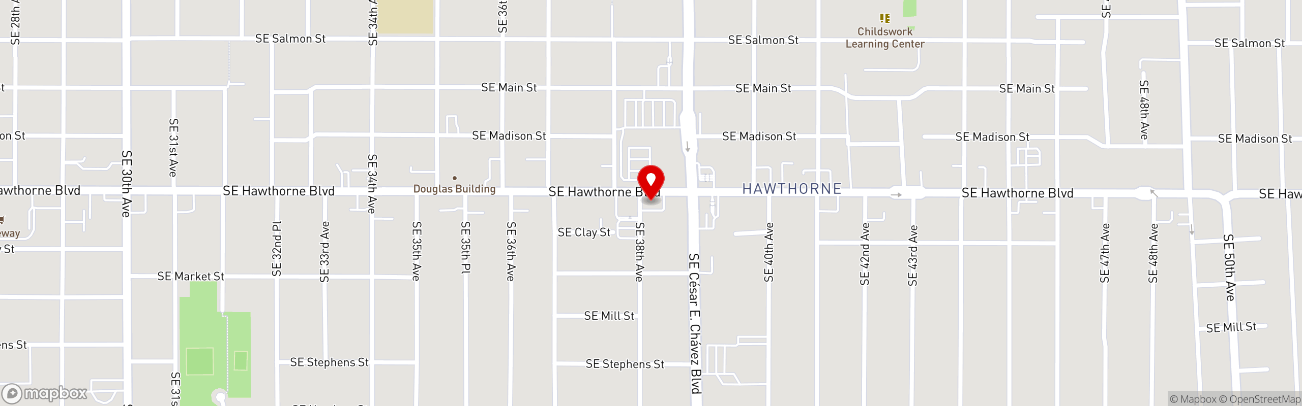 Street map pinning Pepino's Fresh Mexican Grill in Hawthorne