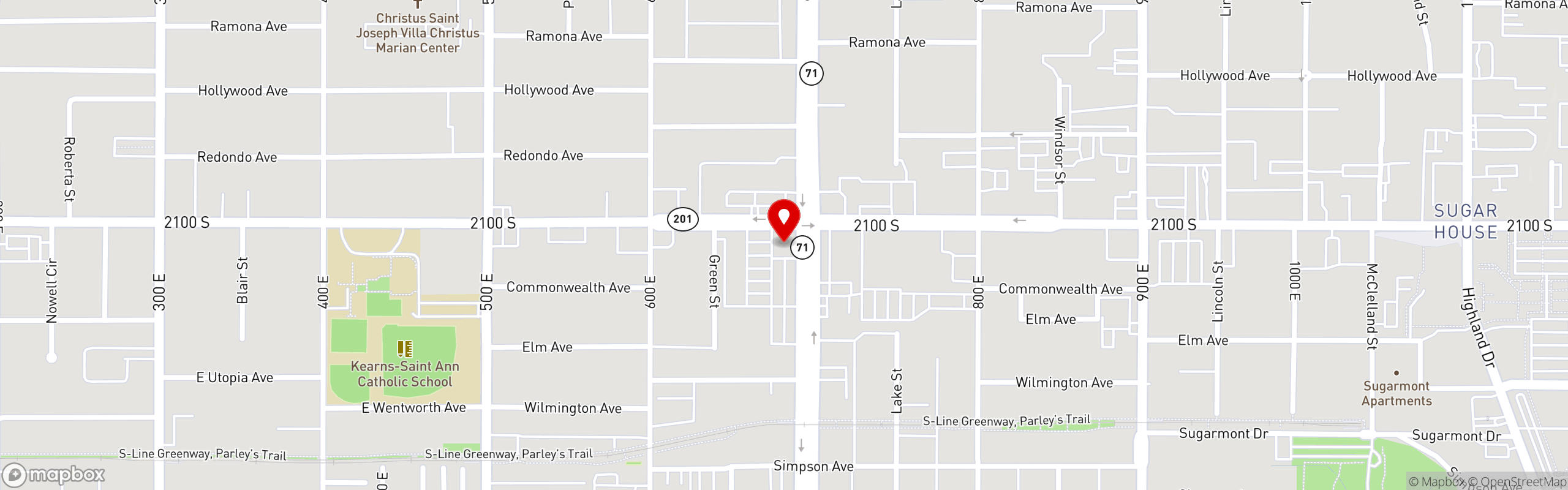 Street map pinning Dee's Restaurants in Sugar House