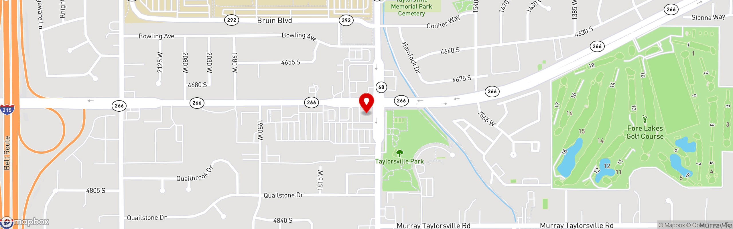 Street map pinning Dee's Restaurants in Taylorsville City