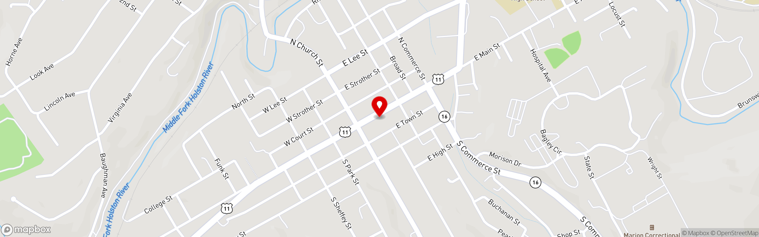 Street map pinning Wooden Pickle Food and Spirits in Wooden Pickle Food and Spirits