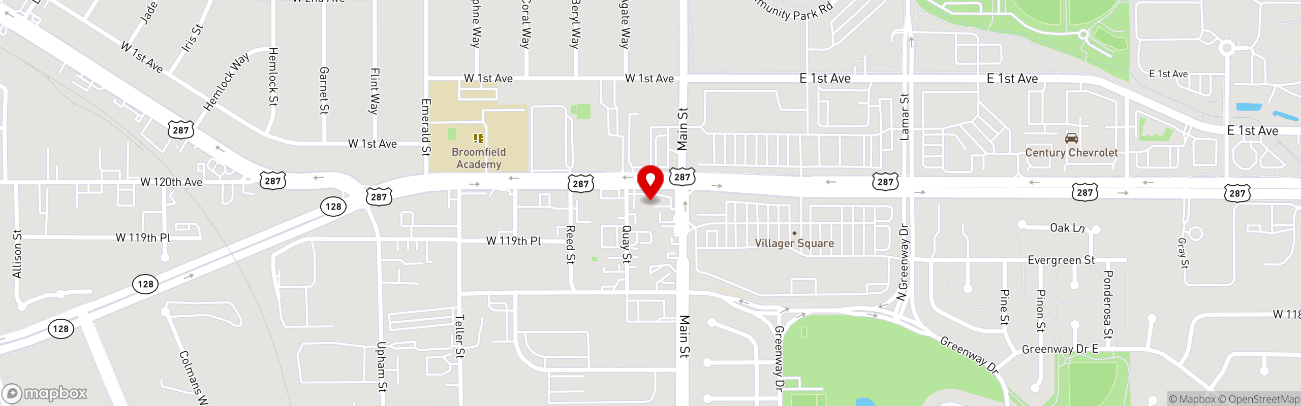 Street map pinning 3 Margaritas in 3 Margaritas - Broomfield