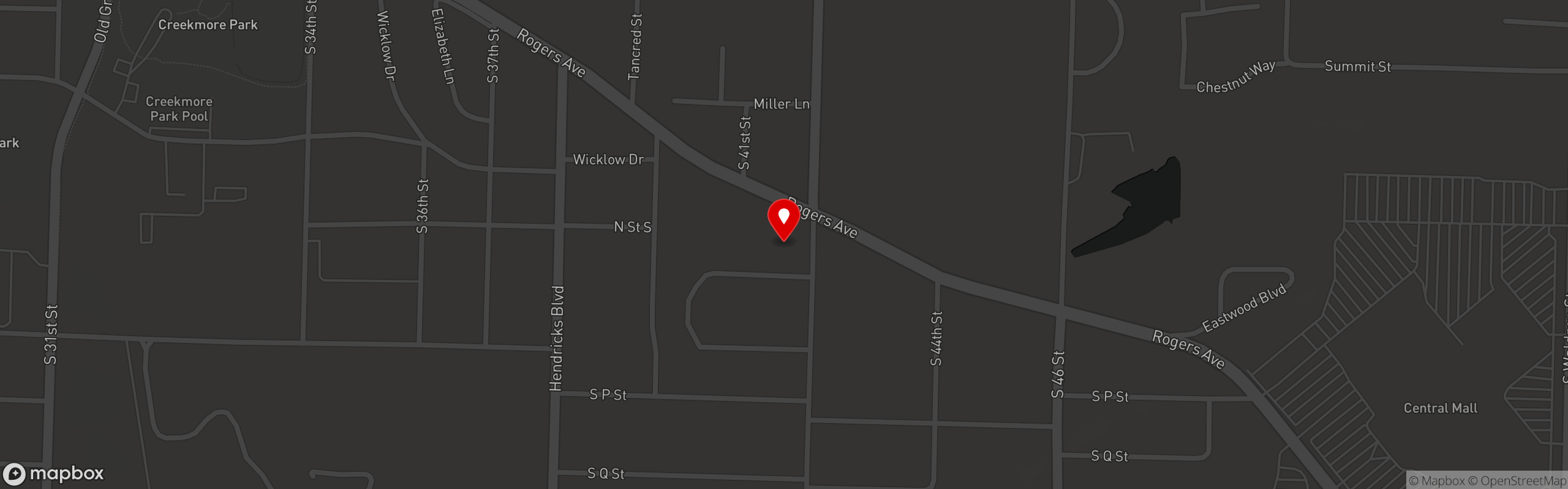 Street map pinning Amazing Graze in Amazing Graze - Fort Smith