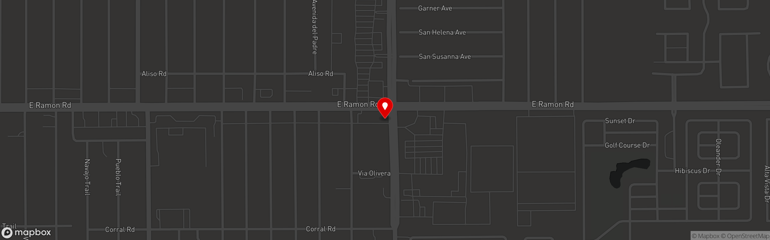 Street map pinning Henry's Kitchen + Drink in Cathedral City