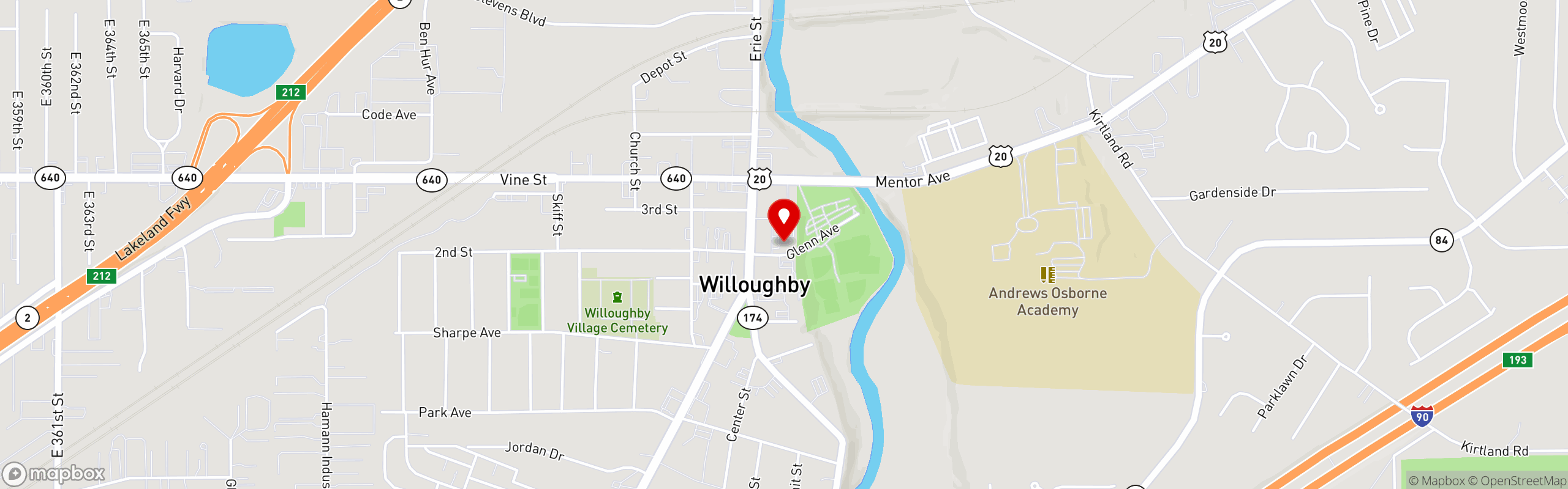 Street map pinning Sol Willoughby in Sol