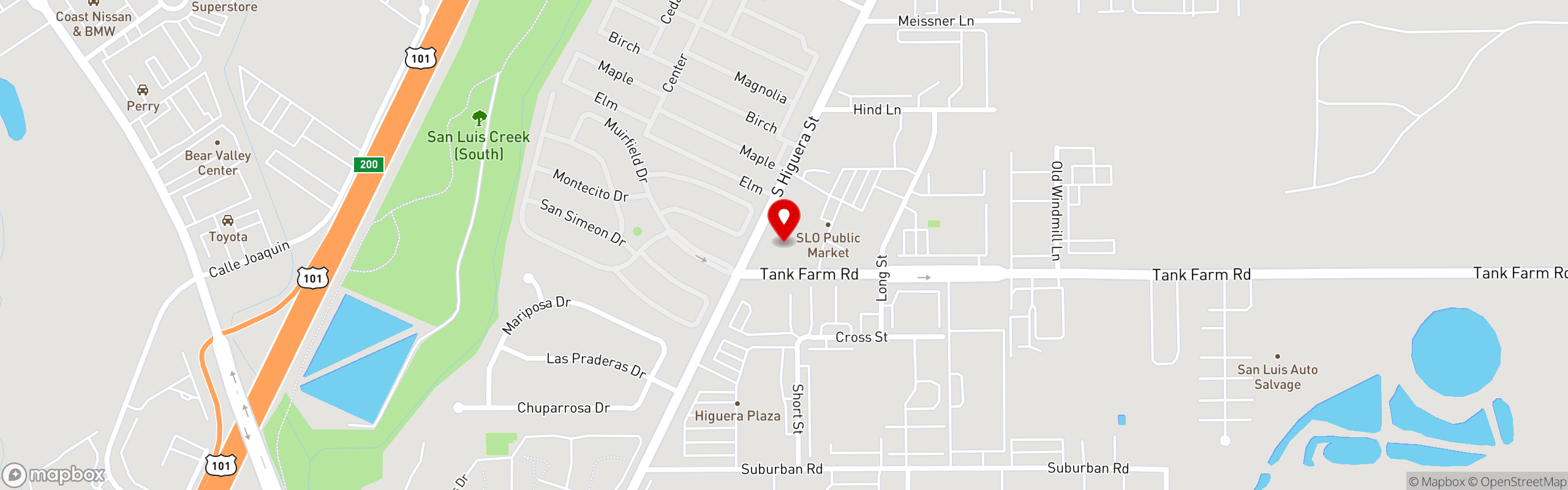 Street map pinning Kitchen & Vine in Kitchen & Vine - SLO