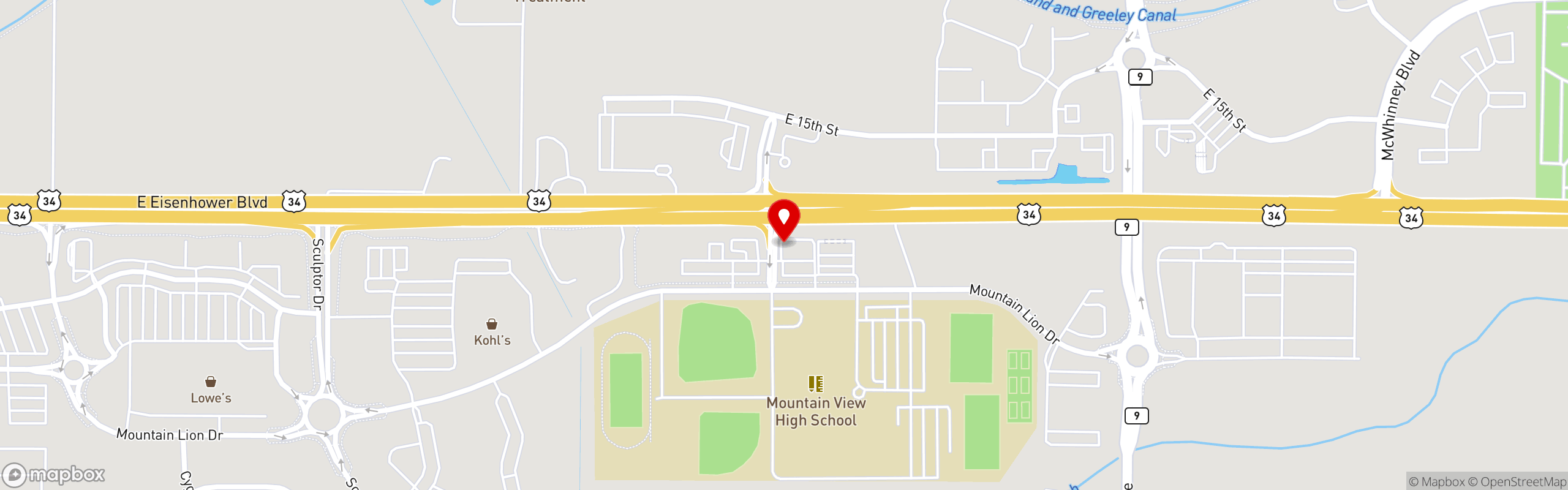 Street map pinning Inta Juice in Loveland, CO (Mountain Lion)