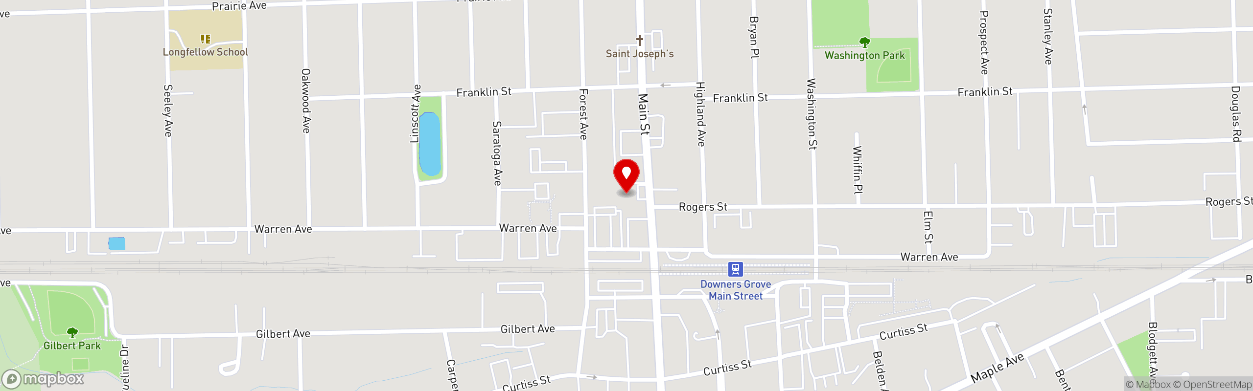 Street map pinning The Outpost Mexican Eatery in Downers Grove