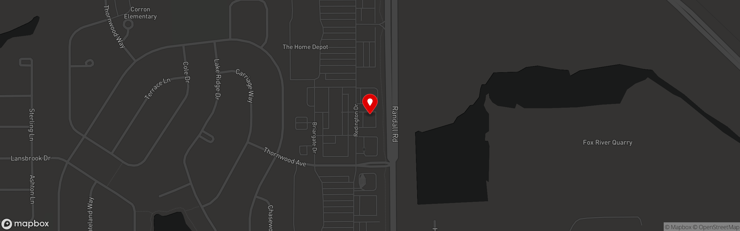 Street map pinning Coronado Mexican Kitchen in South Elgin