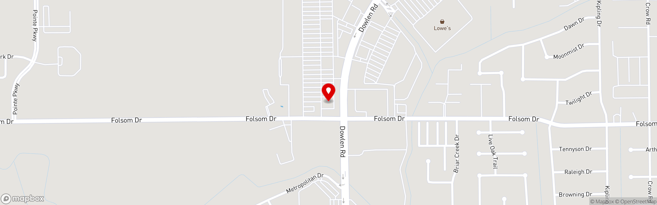 Street map pinning Novrozsky's in Beaumont