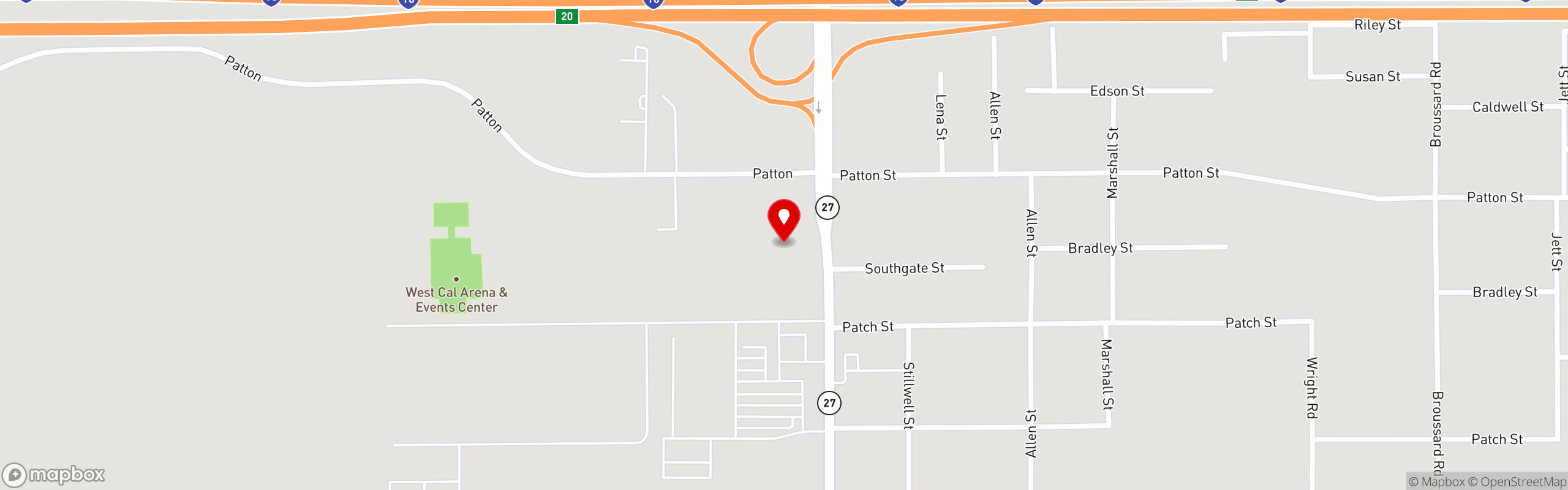 Street map pinning Novrozsky's in Sulphur