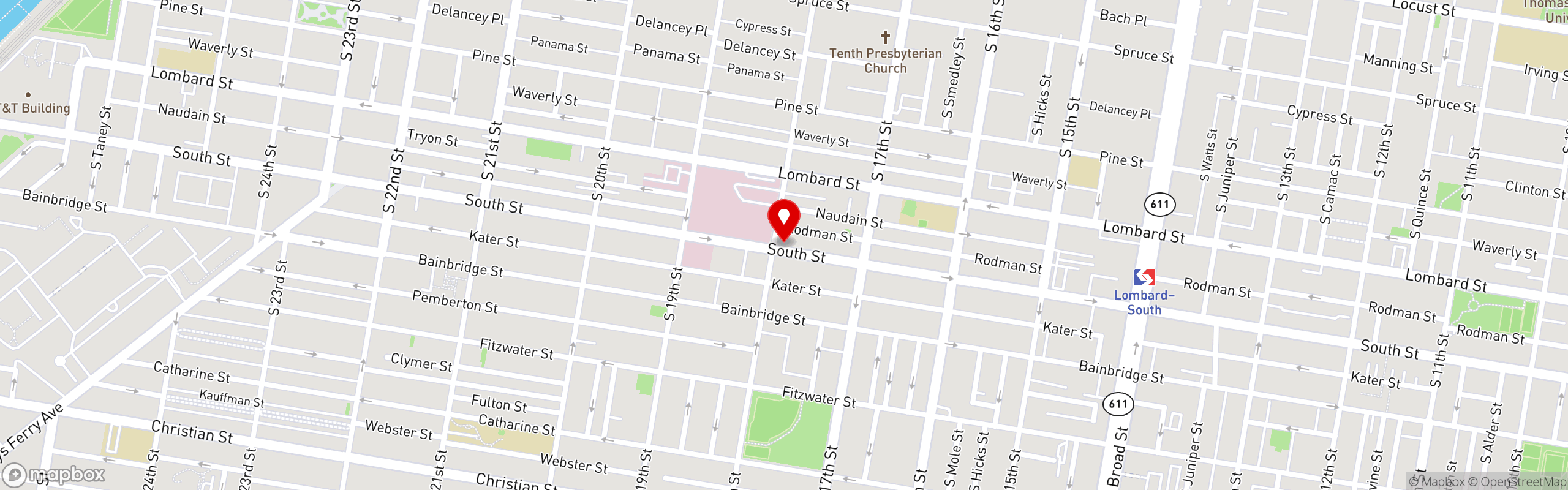 Street map pinning Lazaro's Pizzeria & Grill in Lazaro's Pizzeria & Grill