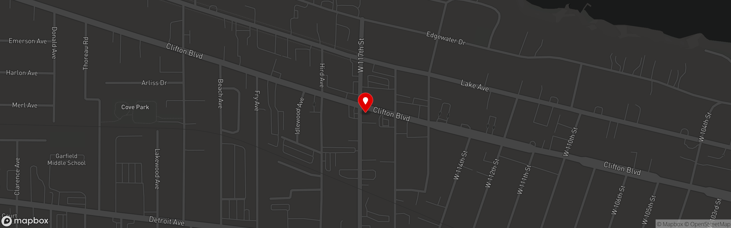 Street map pinning Landmark Smokehouse in Landmark Smokehouse
