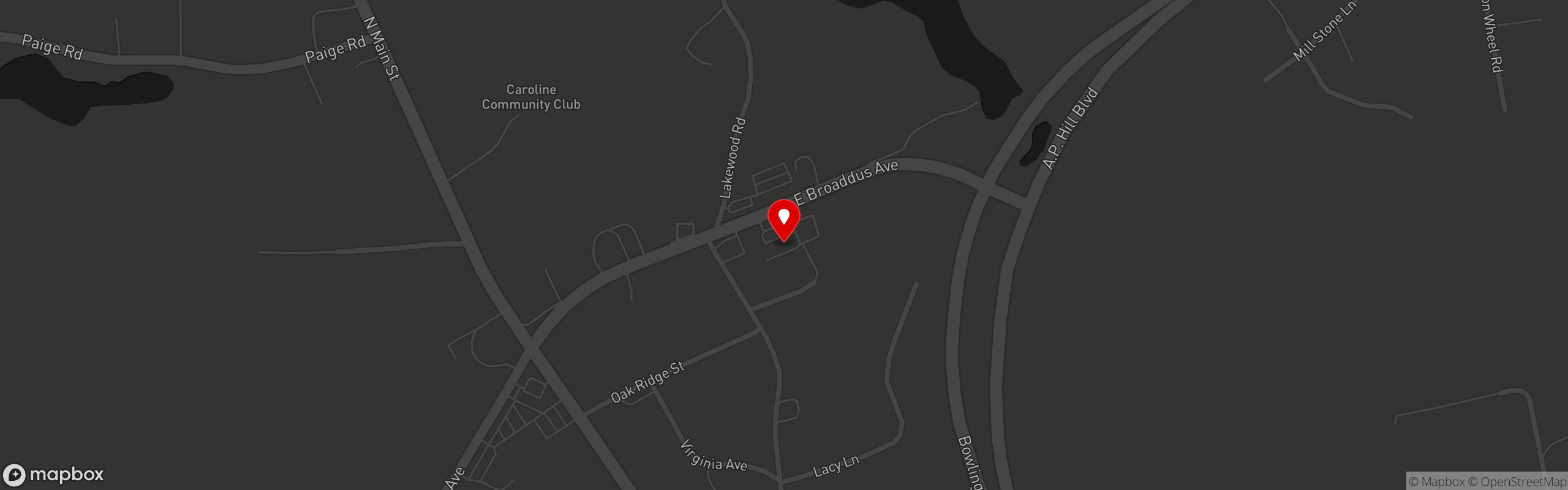Street map pinning Marino's Pizza in Bowling Green