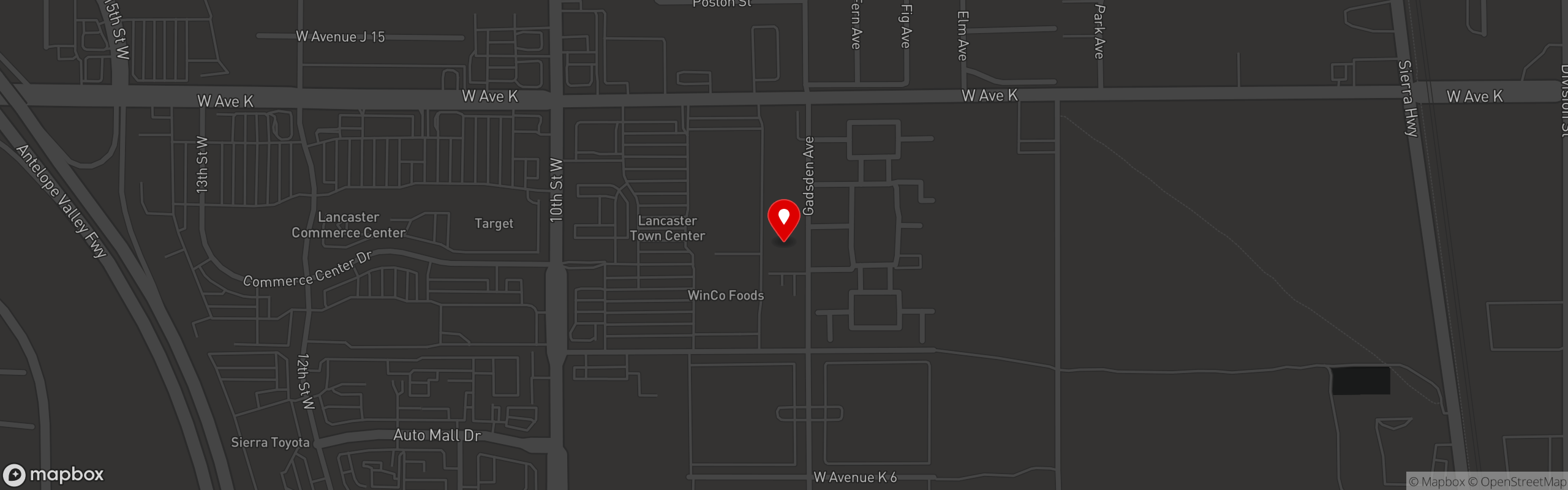 Street map pinning Coach's Sports Bar & Grill in Lancaster