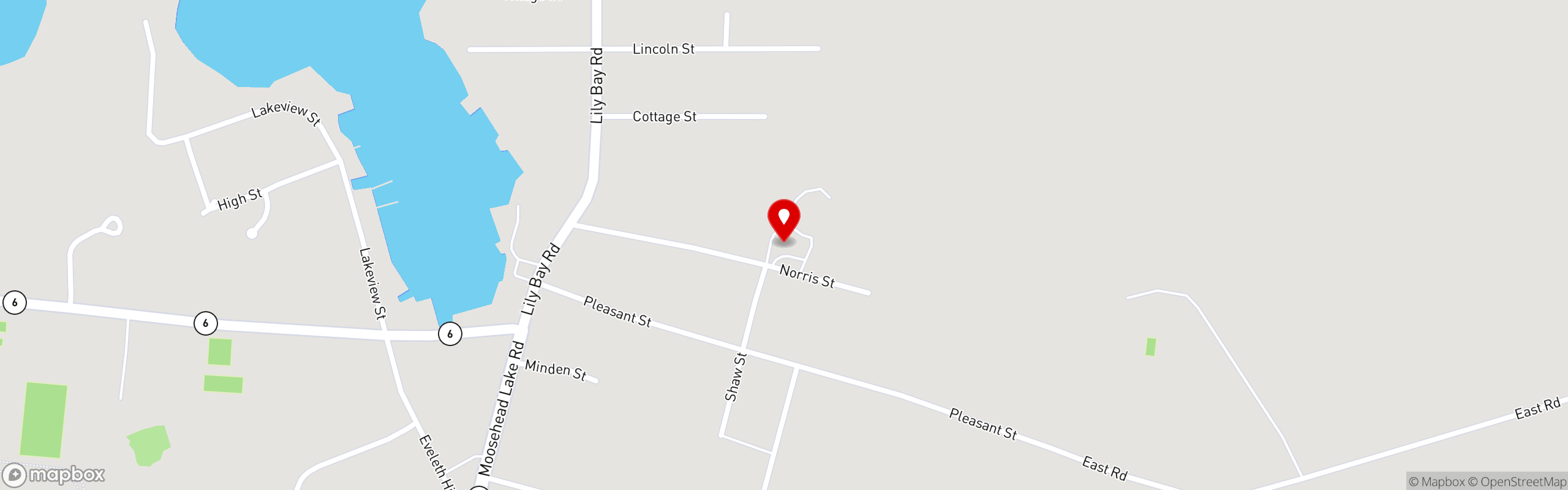 Street map pinning Greenville Inn in Greenville Inn