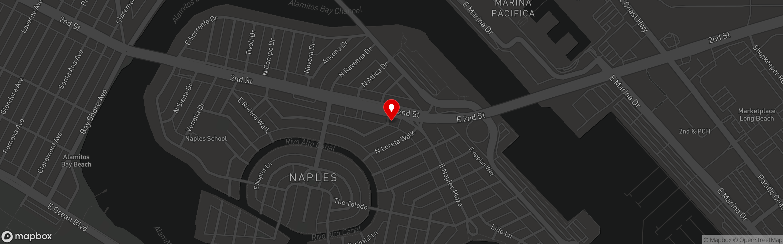 Street map pinning Rib Company in Naples Rib Company