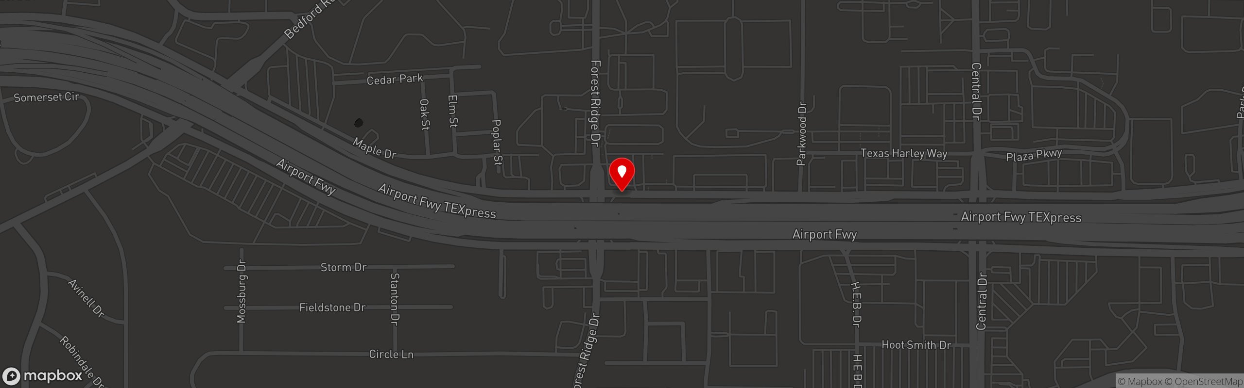 Street map pinning Bigs Bar & Grill in Bedford