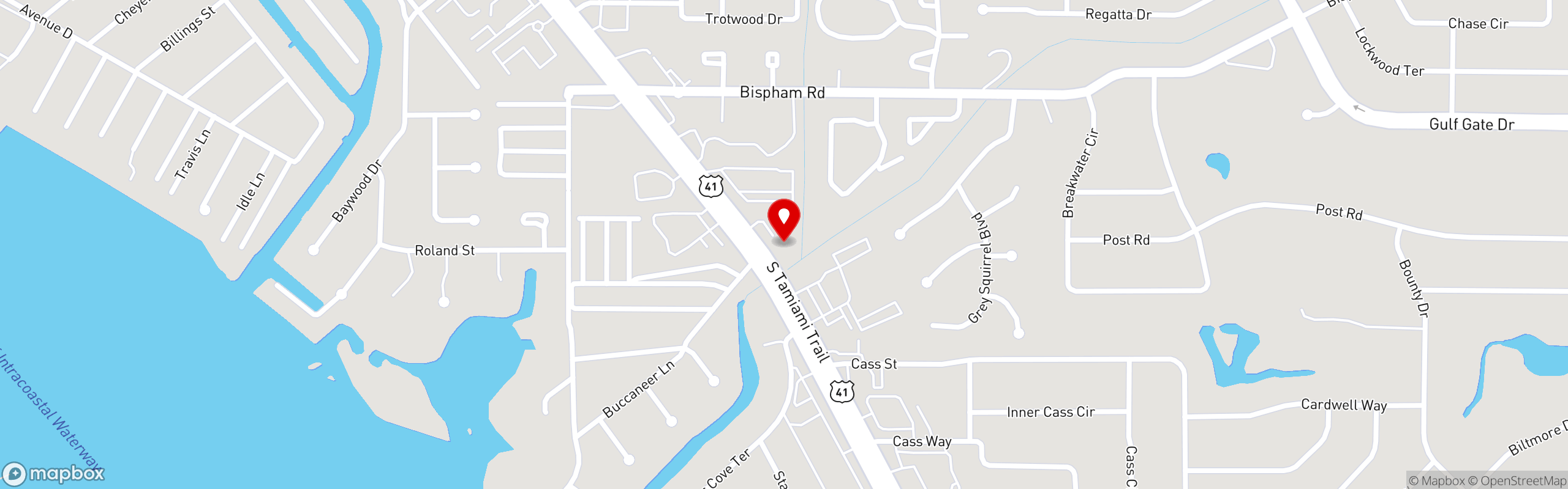 Street map pinning Napule Sarasota in Sarasota, FL
