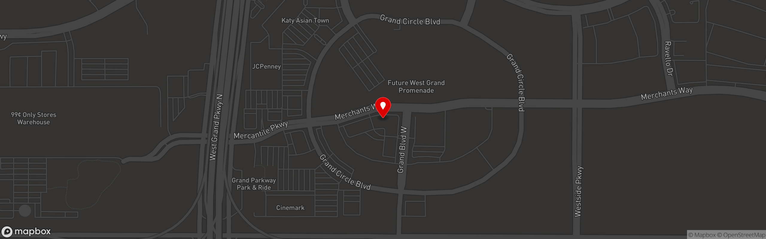 Street map pinning Avesta Persian Middle Eastern in Katy - Asian Town