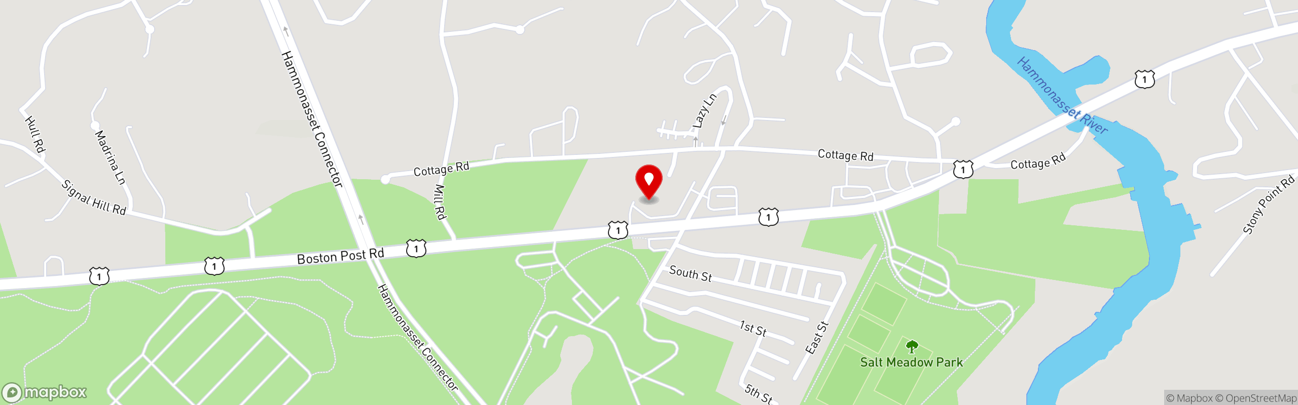Street map pinning Lenny & Joe's in Madison Drive-In