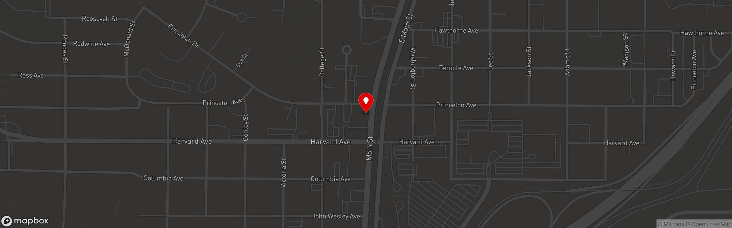 Street map pinning T's Brunch Bar in College Park(5 min from Hartsfield-Jackson ATL Airport)