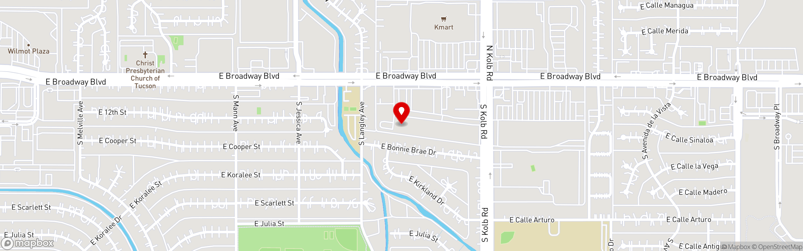 Street map pinning Holy Smokin Butts BBQ in Tucson AZ 85710, Gaslight Theater Complex