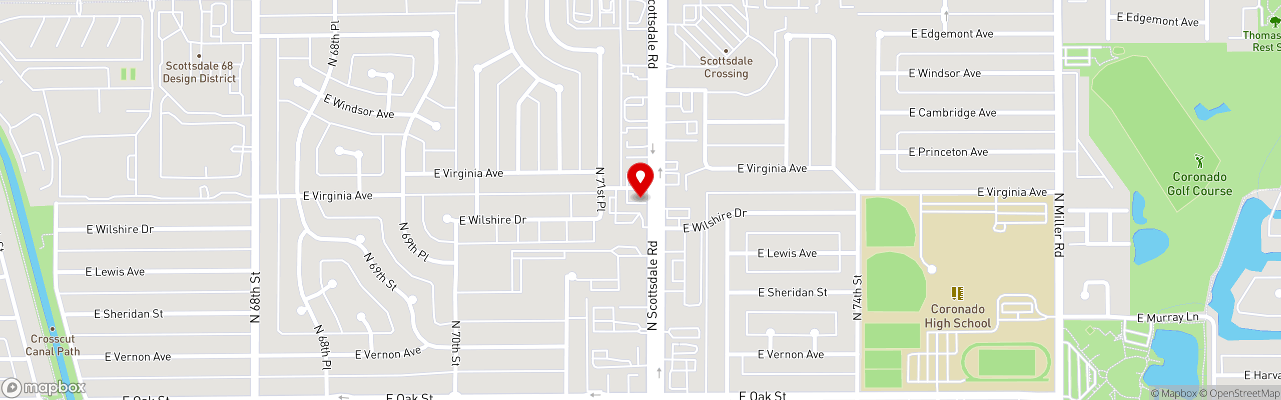 Street map pinning Carnitas Way in Scottsdale