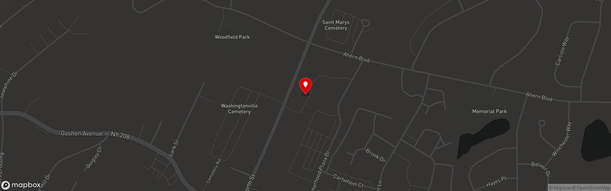 Street map pinning 1839 Restaurant and Bar in Washingtonville