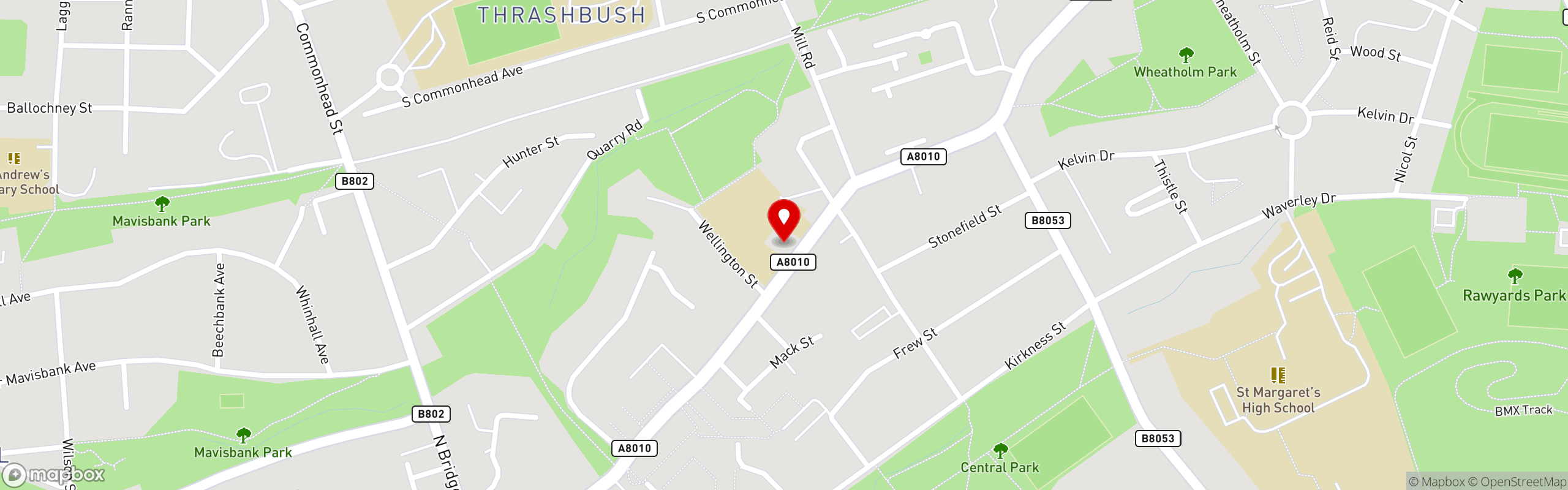 Street map pinning Tandoori grill in Tandoori Grill
